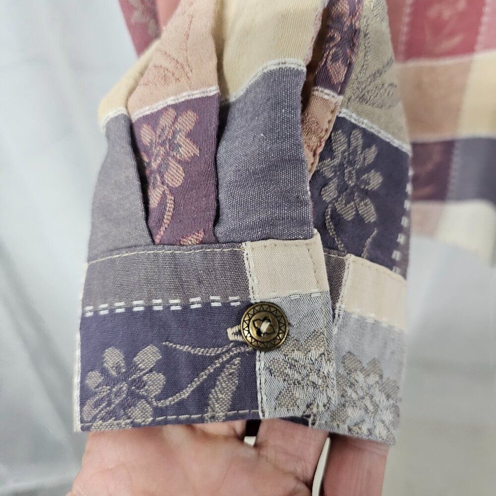 Alfred Dunner Lavender Pink Patchwork Floral Butt… - image 8